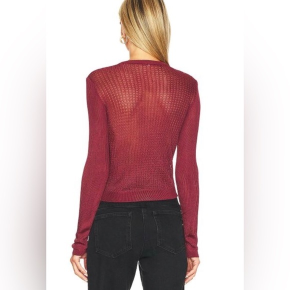 NWT FREE PEOPLE Crew Pullover, Raw Garnet - Picture 3 of 7